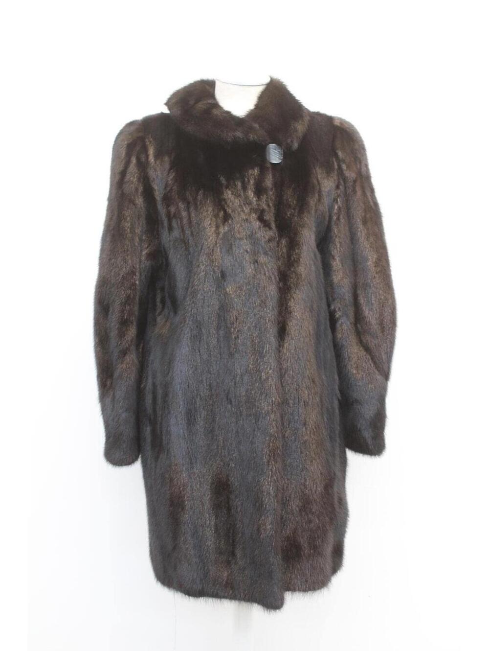 Excellent Canadian Black Mink Fur Coat Jacket Women Woman Size 6-8 Small/Medium